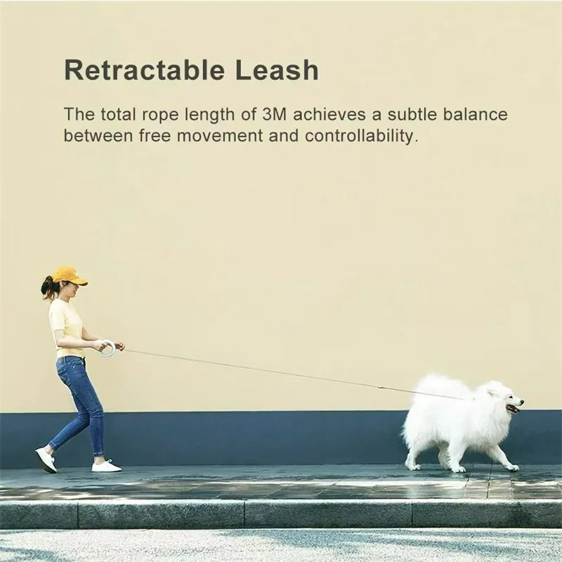 Retractable Dog Leash - Moestar UFO vit폐식 가죽 끈 2