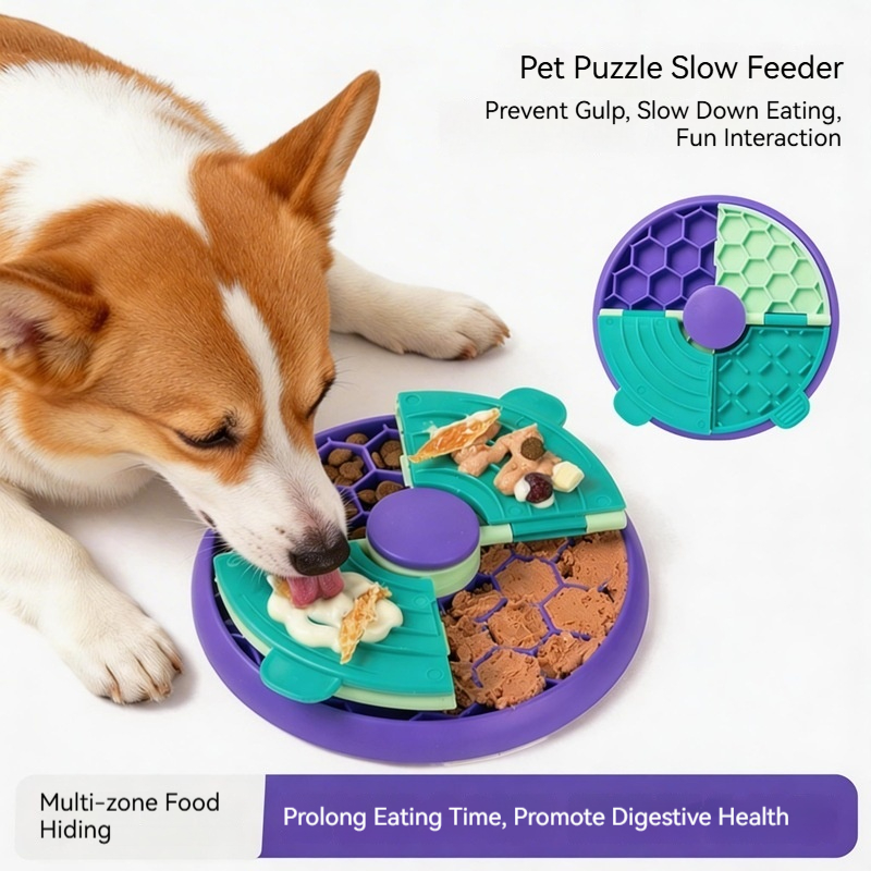 Pet Zone Supplies - Интерактивная игрушка-головоломка для собак: медленная кормушка,